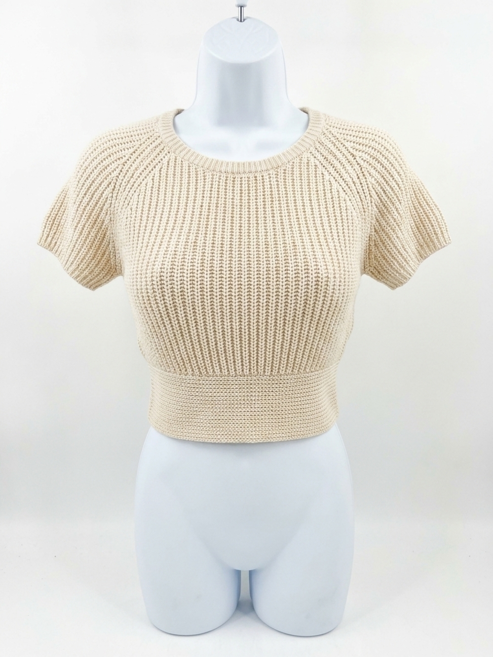 NEW LE LIS sydney back tie knit top in taupe